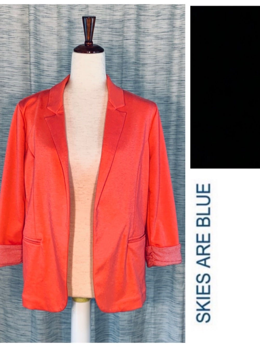 Skies Are Blue Pink/Coral Open-Front Blazer Jacket